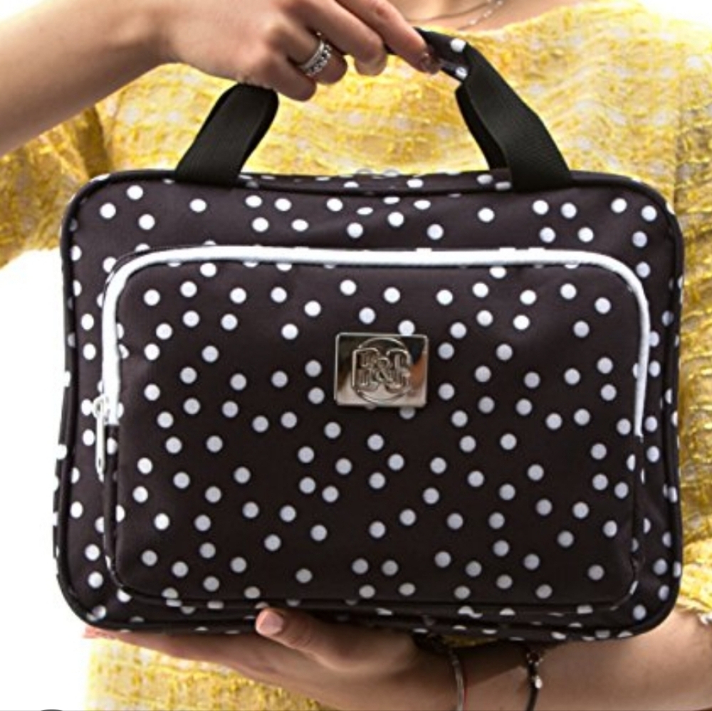 B&C Large Travel Hanging Toiletry Bag For Women w Jewelry Organizer New